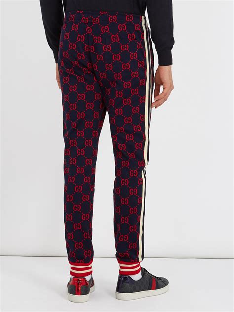 gucci gg technical jersey jogging pant|gucci track pants men.